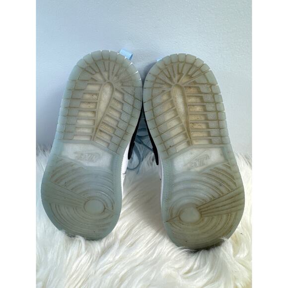 Nike Air Jordan High Tops White Black Powdered Blue Toddle Sneakers size 13C - Picture 5 of 9